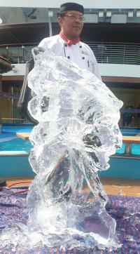 Ice carving on the sea..